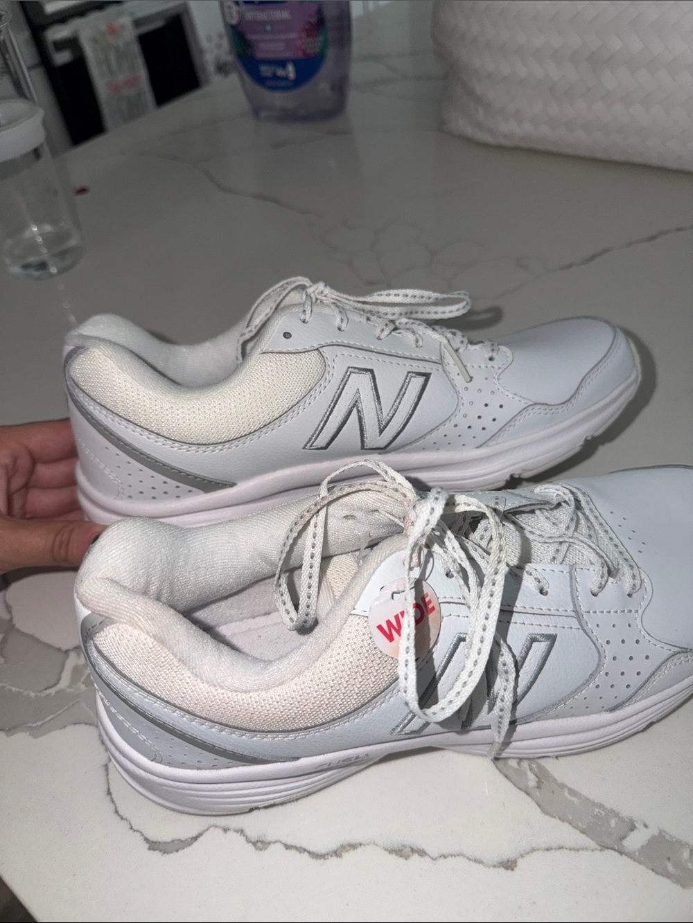 New Balance White Sneakers with Gray Accents - Picture 4 of 4